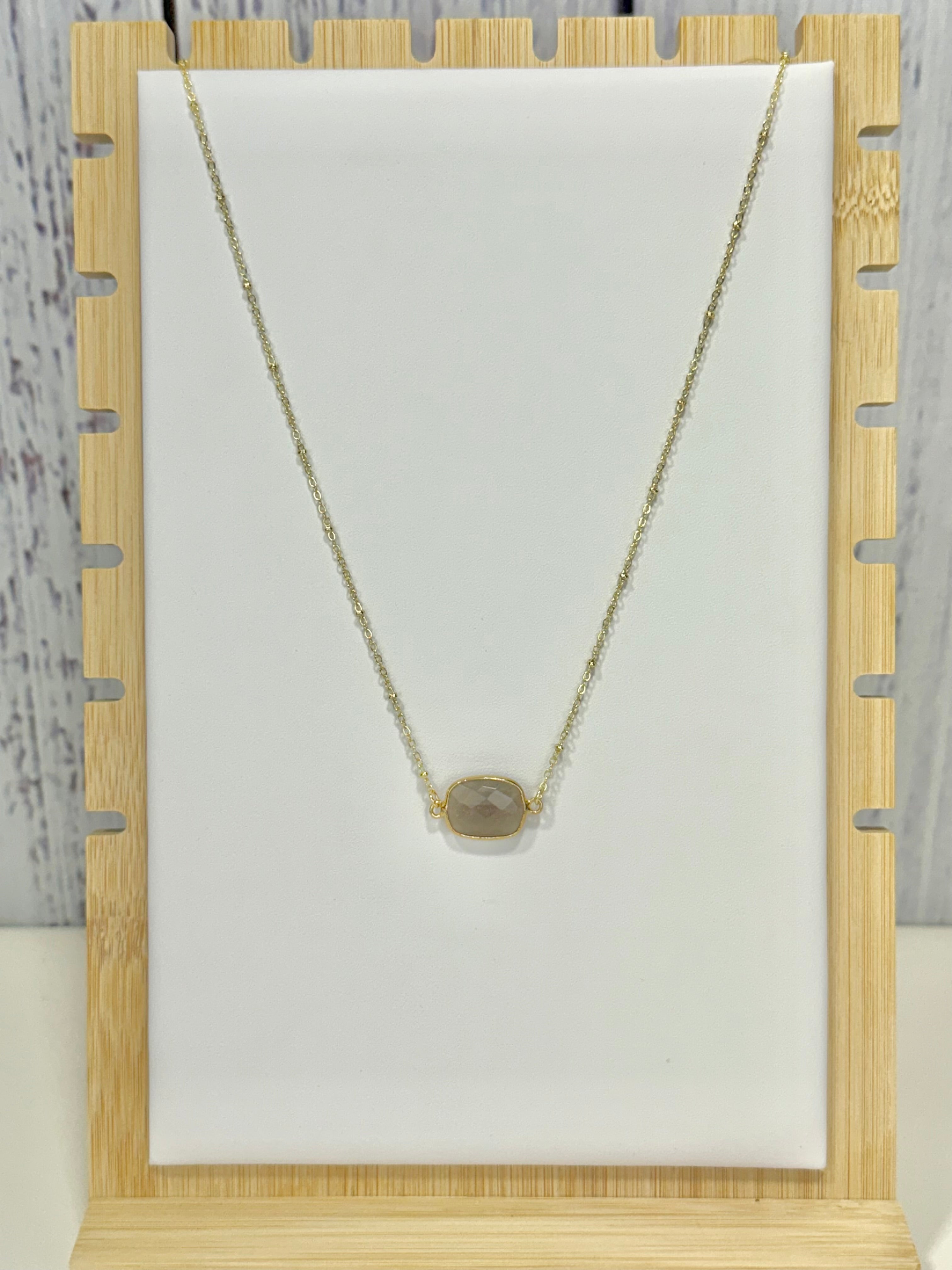 Black Moonstone Pendant Necklace