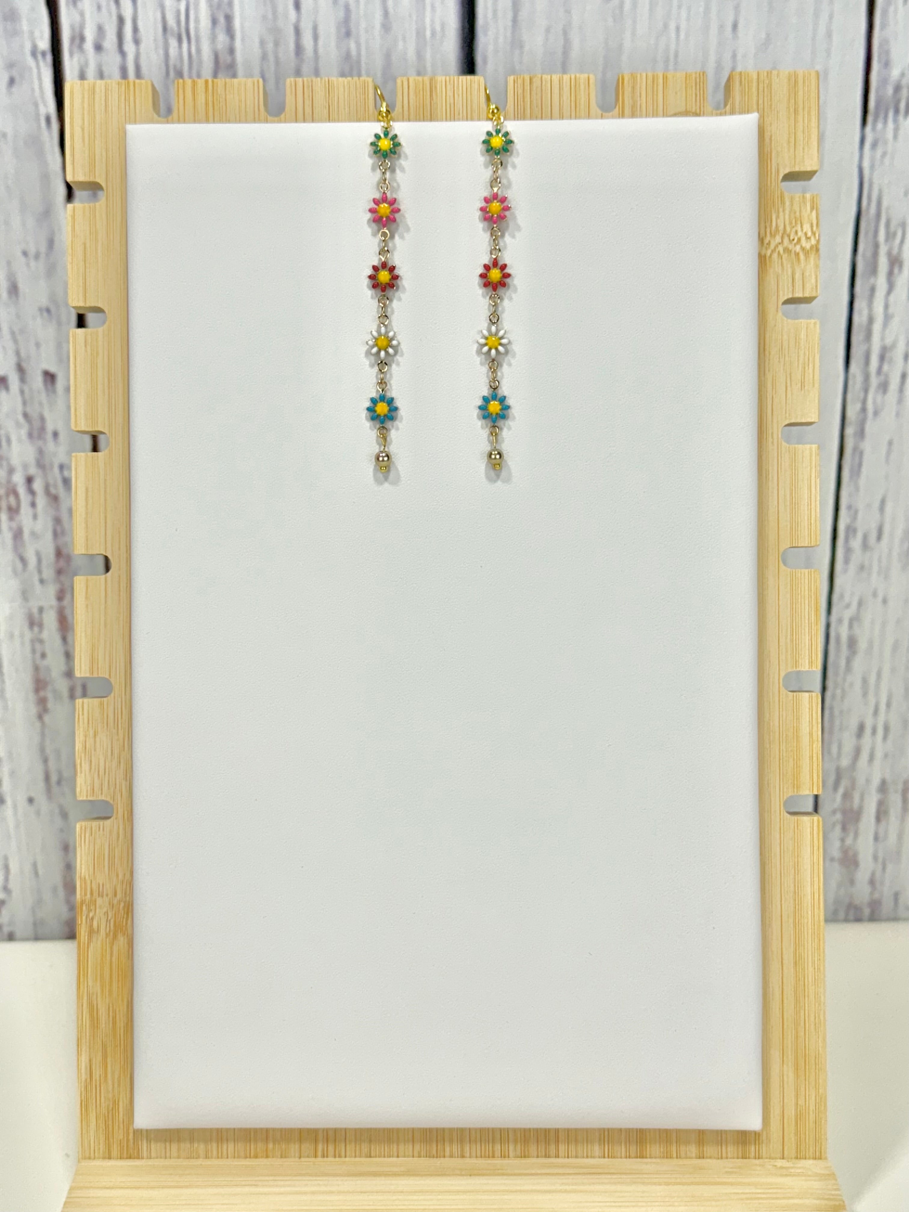 Daisy Chain Earrings with enamel charms