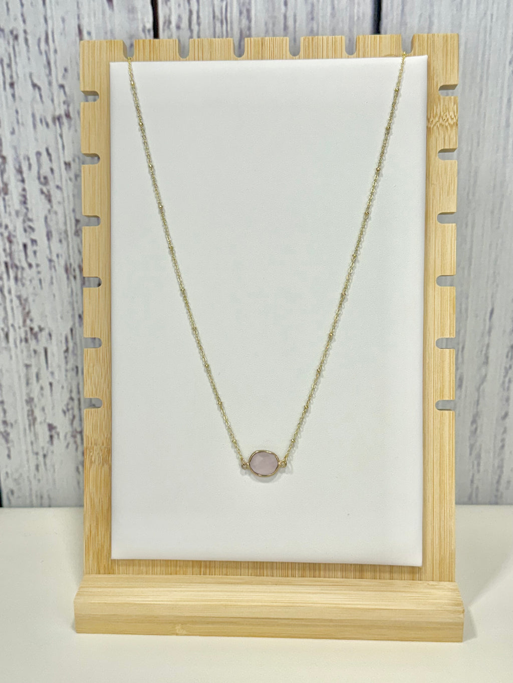 Rose Quarts Pendant Necklace