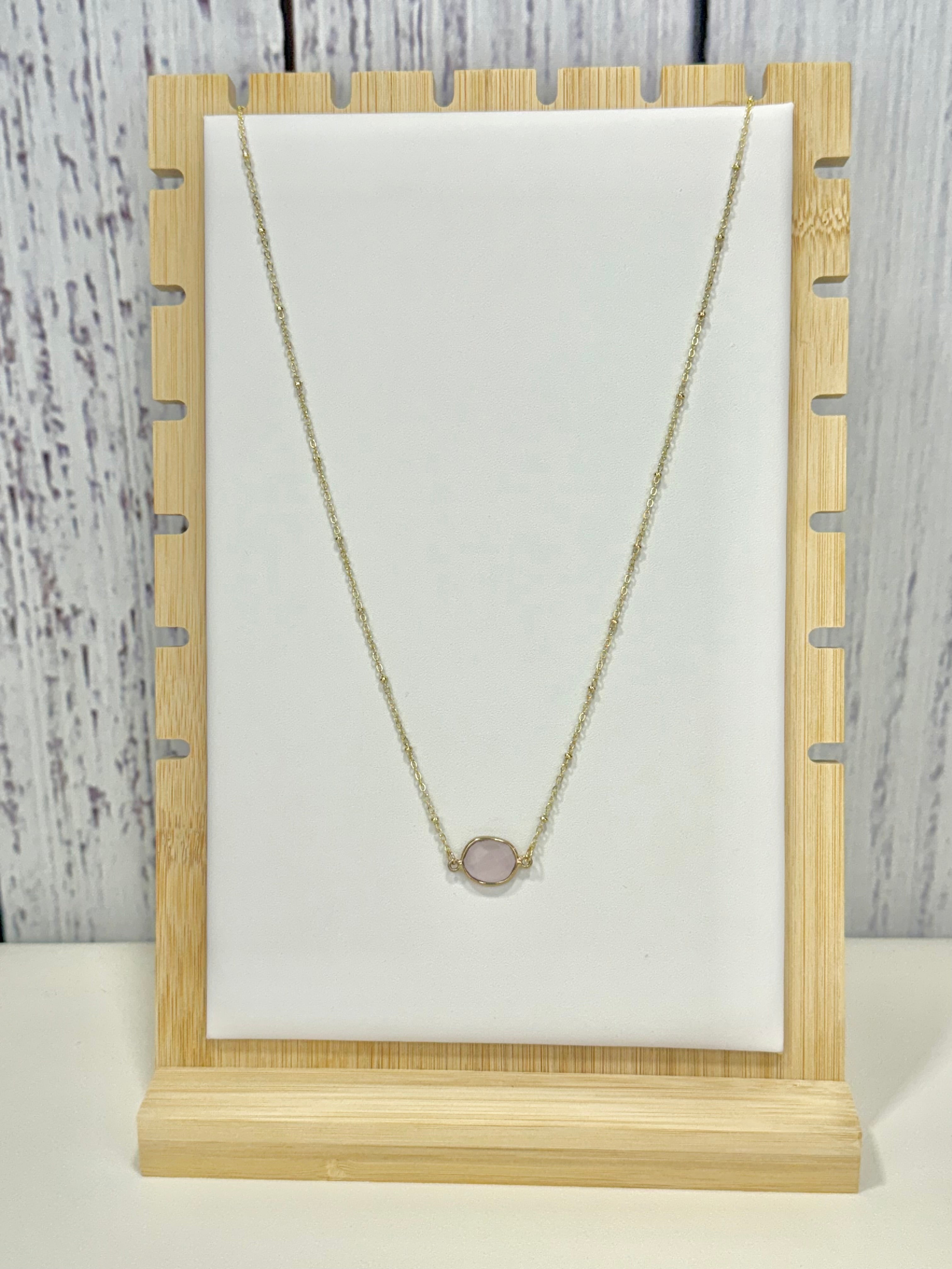 Rose Quarts Pendant Necklace