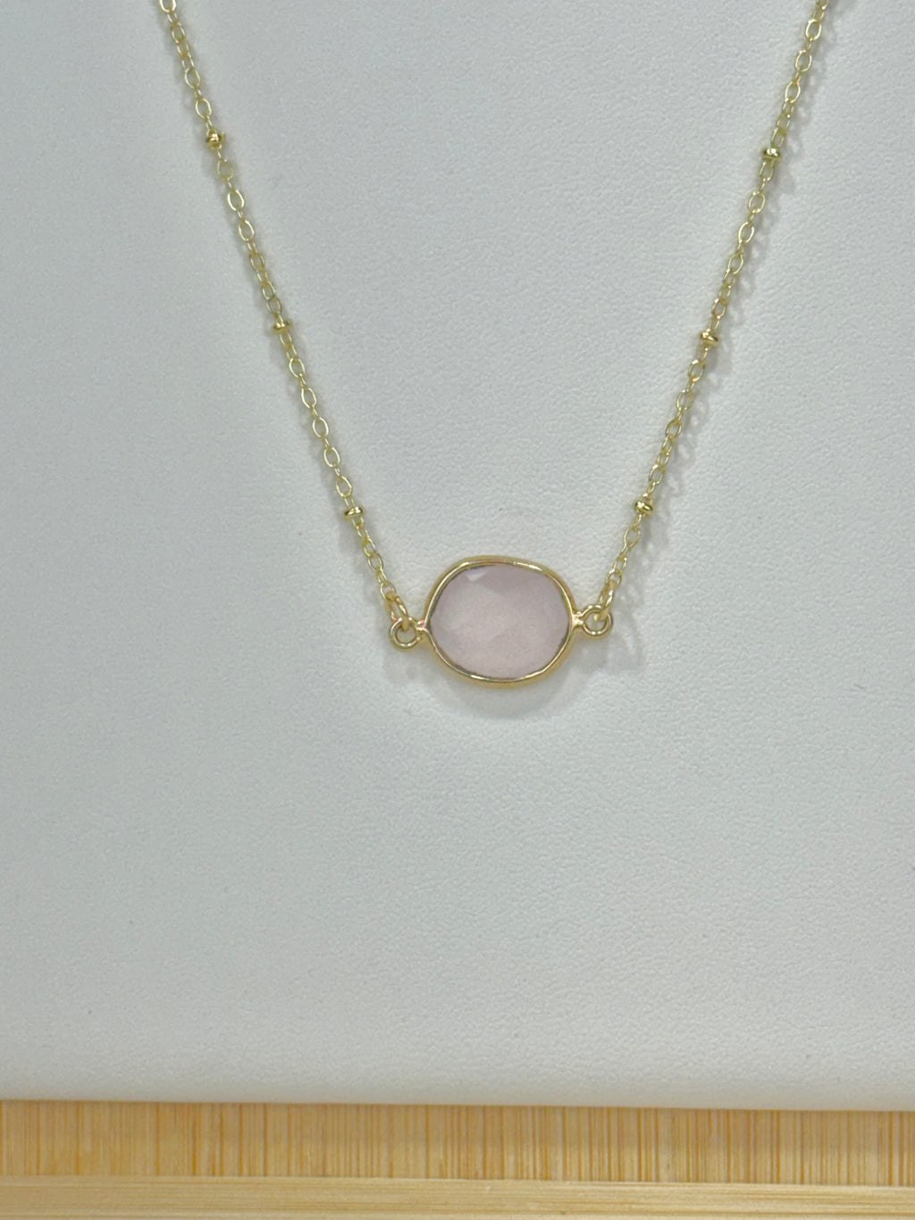 Rose Quarts Pendant Necklace