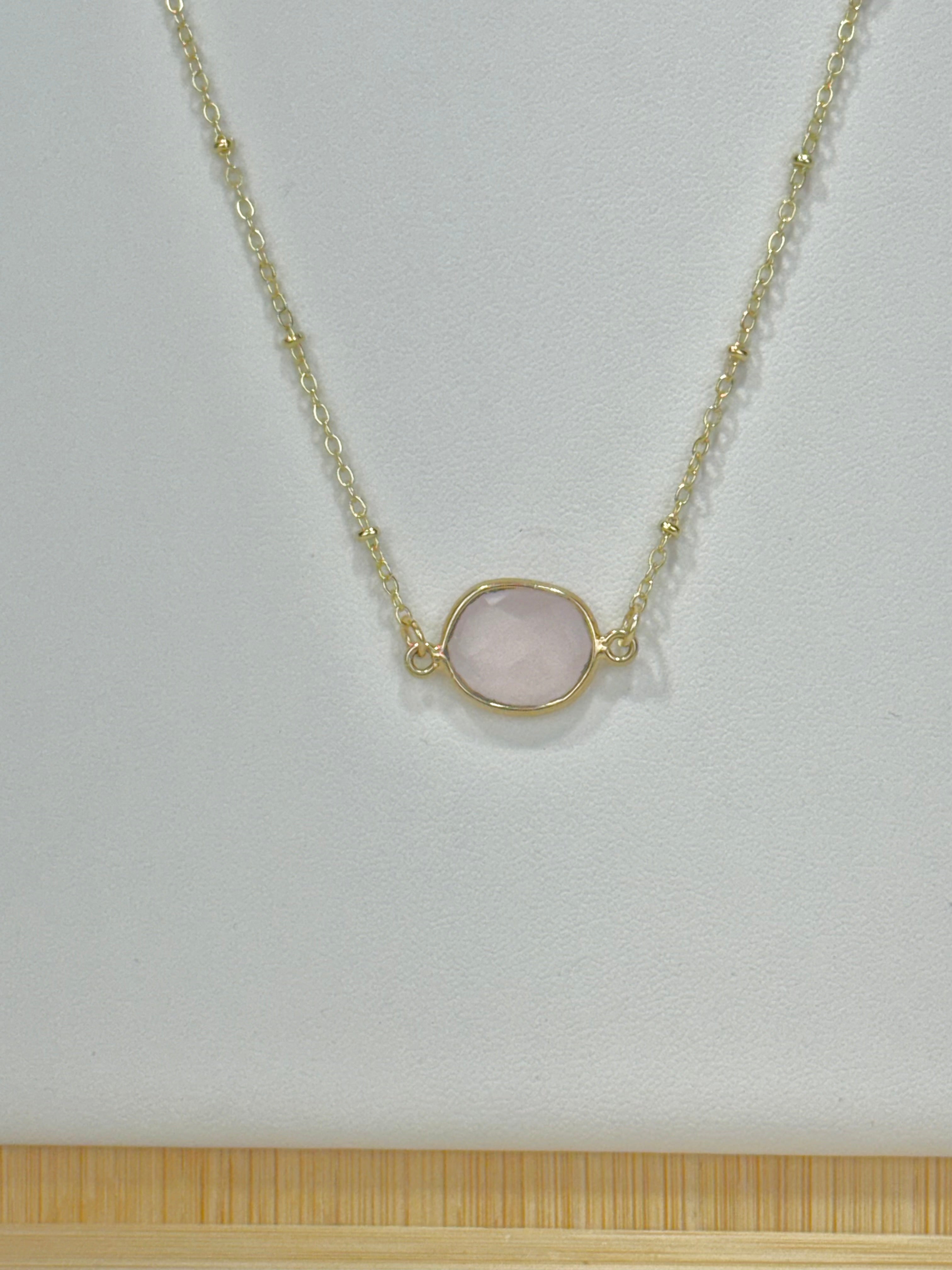 Rose Quarts Pendant Necklace