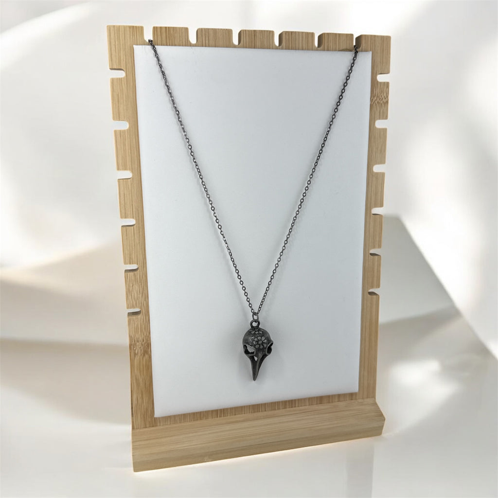 Silver Bird Skull Necklace